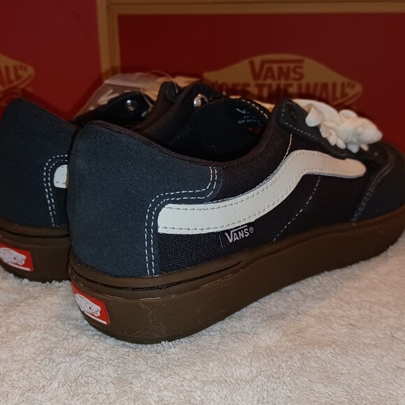 Vans Men's 7/Women's 8.5 Berle Pro Canvas Suede Skate Black Dark Gum - Picture 3 of 13